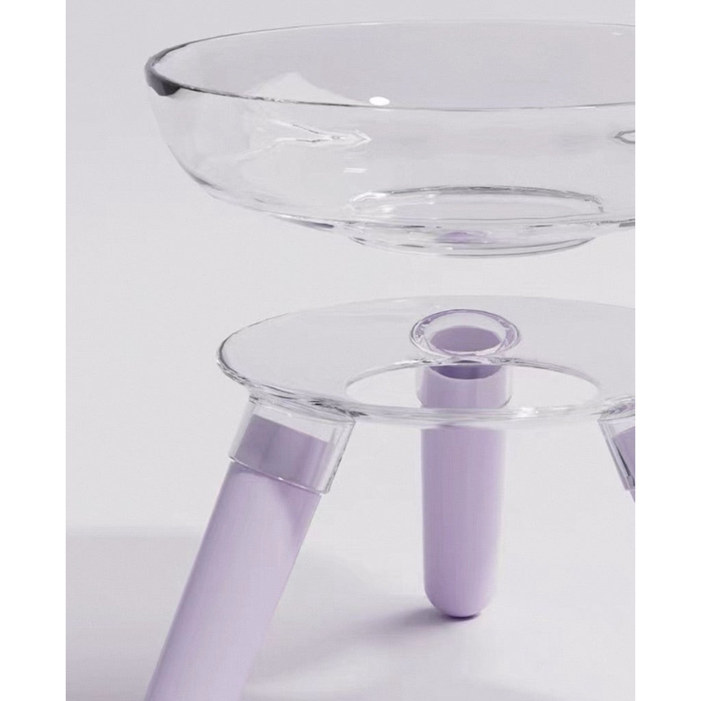 Clear Pet Bowl for Cat and Dog High Stand Feeder