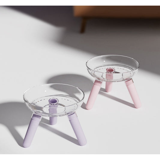 Clear Pet Bowl for Cat and Dog High Stand Feeder