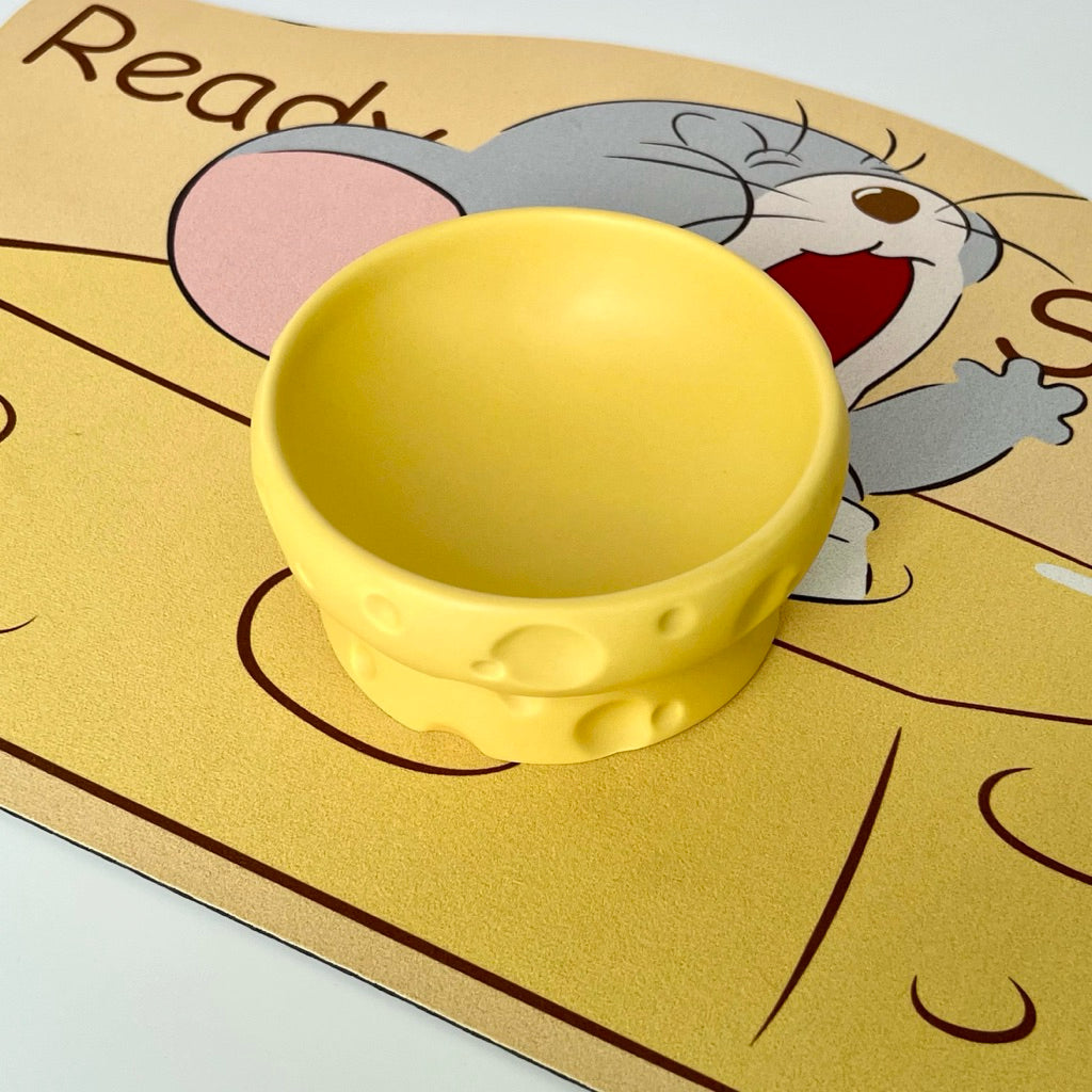 Pet Cheese Bowl Ceramic Feeder for Cat Dog Tall Stand Water Bowl