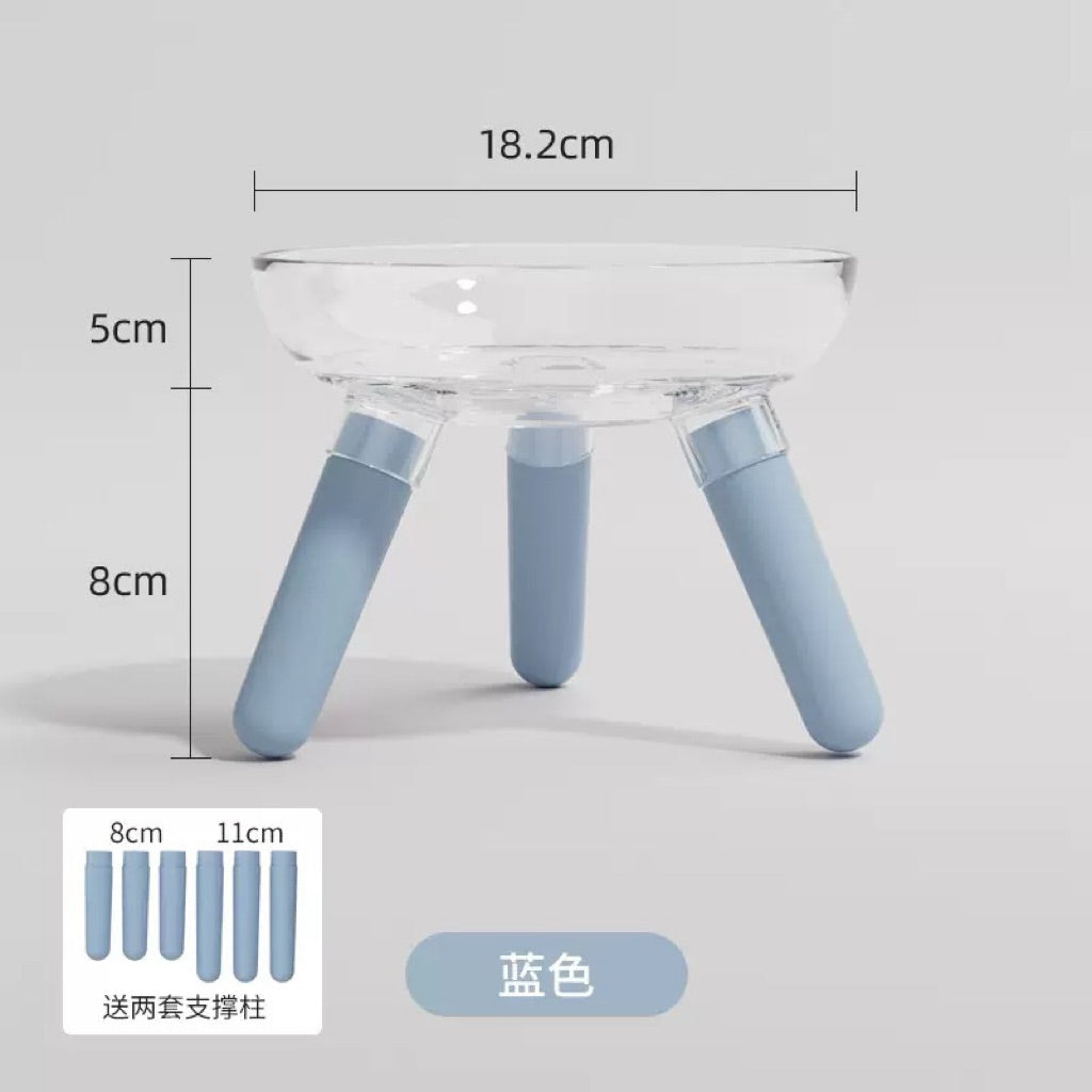 Clear Pet Bowl for Cat and Dog High Stand Feeder
