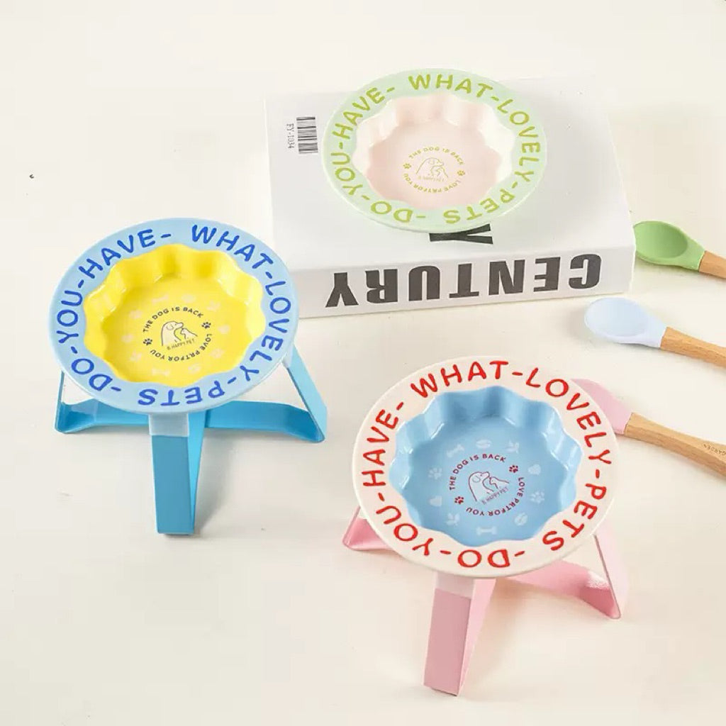 Lovely Pet Bowl Ceramic Feeder For Cat and Dog Local Stock