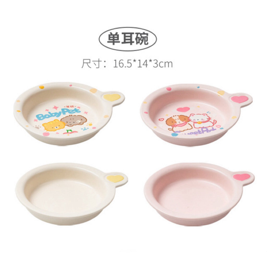 NianGao Ceramic Pet Shallow Bowl 120ml Food Water Feeder for Cat Dog
