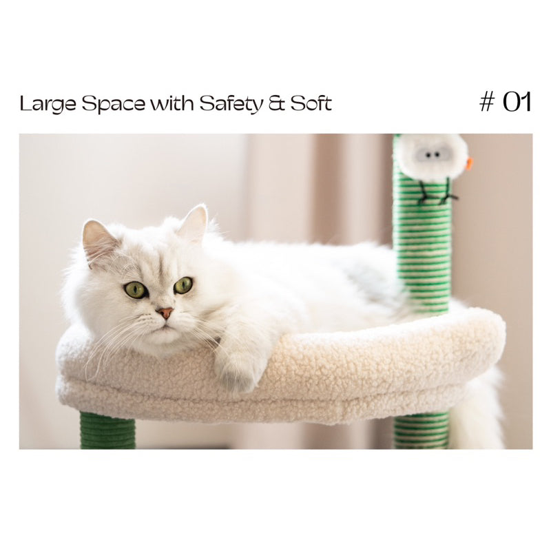 MewooFun Table Lamp Double Cat Climbing Post Scratcher Tree Pet Toy