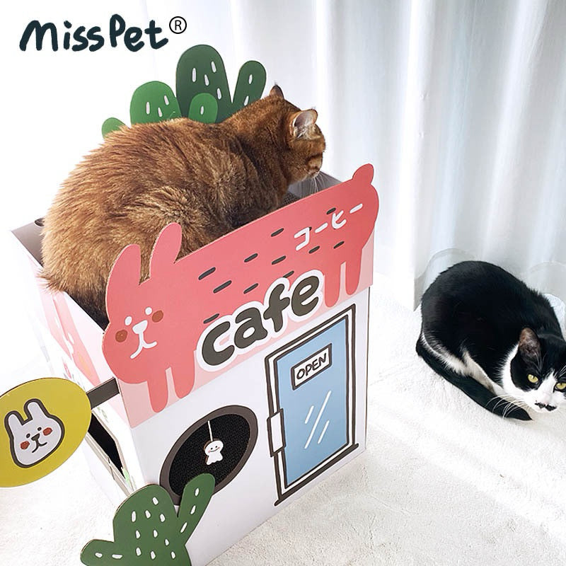 New Arrive Misspet Cafe Double Deck Cactus Coffee House Cat Scratcher House