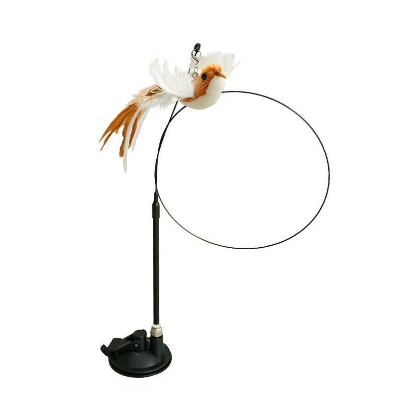 New Cat Teaser Artificial Bird Cat Teaser with Suction Pad