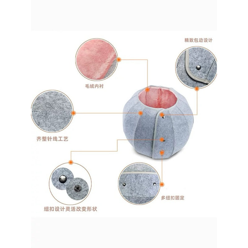Felt Snail Cat House Multi Function Transformer Pet Bed