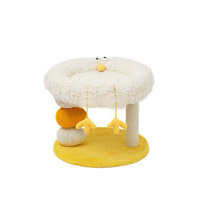 Zeze Chicken Nest Cat Bed Scratcher Post with Teaser Pet Bed