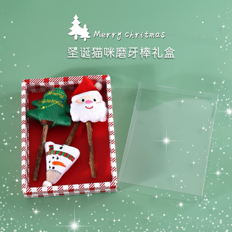 Pawfessor Christmas Catnip Bar of 3 Gift Box Chaser Toy for Cat Pet