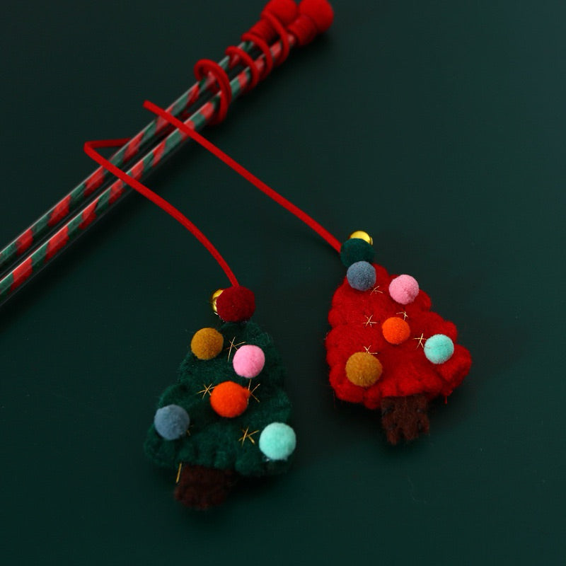 Christmas Cat Teaser Toy Chaser Wand Tree