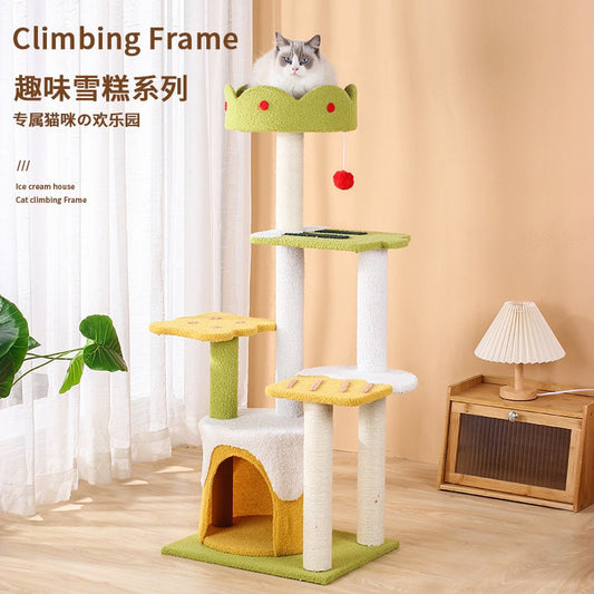 Ice Cream Cat Climbing Tree Climber Condo Scratch Post Scratching Toy