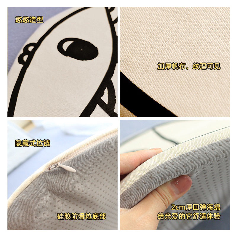 Fish Canvas Pet Sleeping Pad Mat Mattress Cat Dog