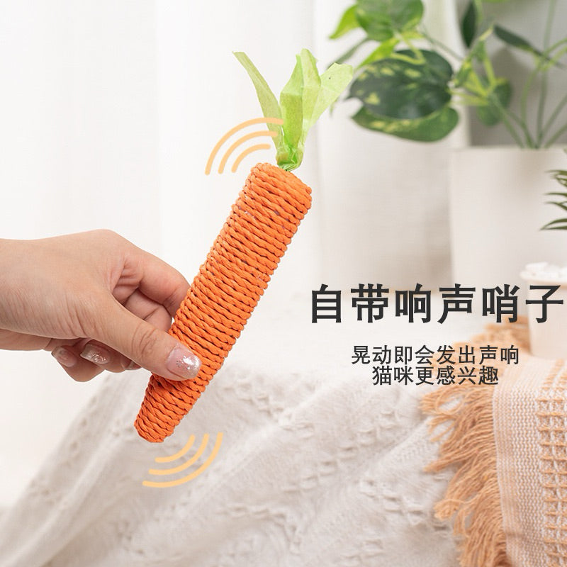 Carrot Cat Bitting Toy Paper Rope Chaser Pet Toy