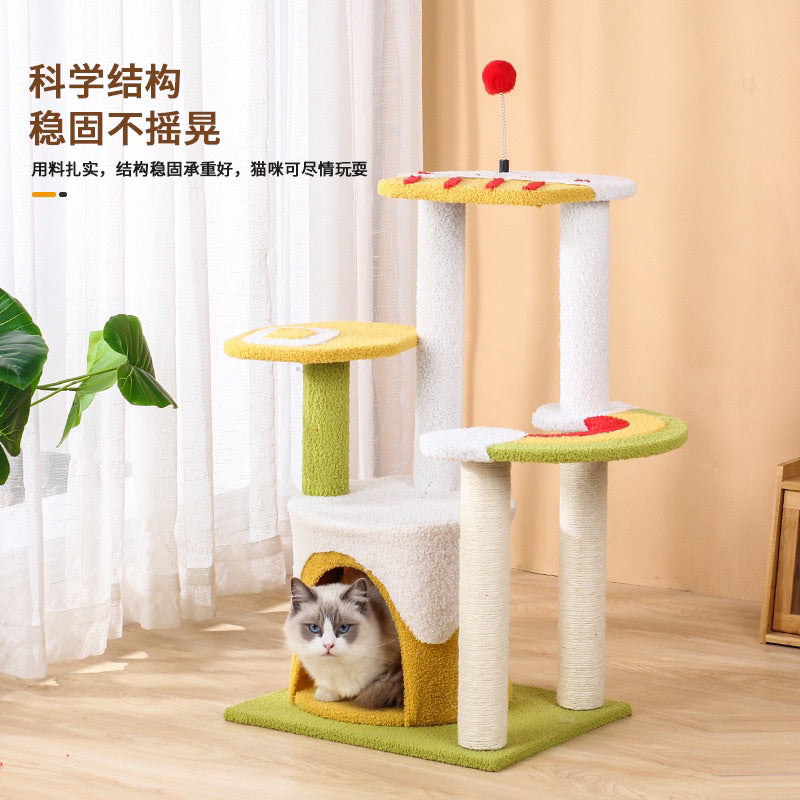 Ice Cream Cat Climbing Tree Climber Condo Scratch Post Scratching Toy