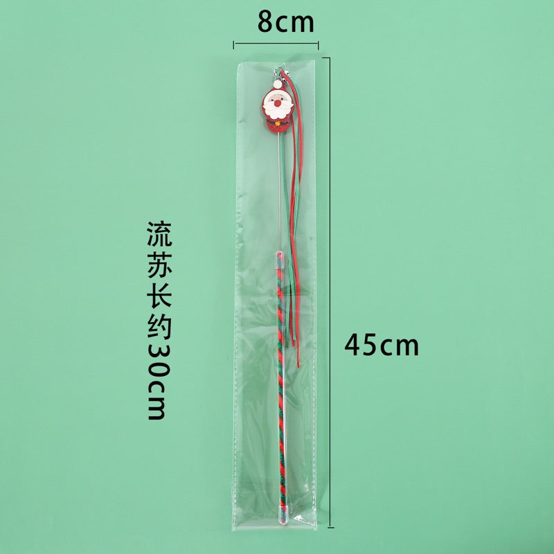 Christmas theme cat teaser pet toy chaser stick wand