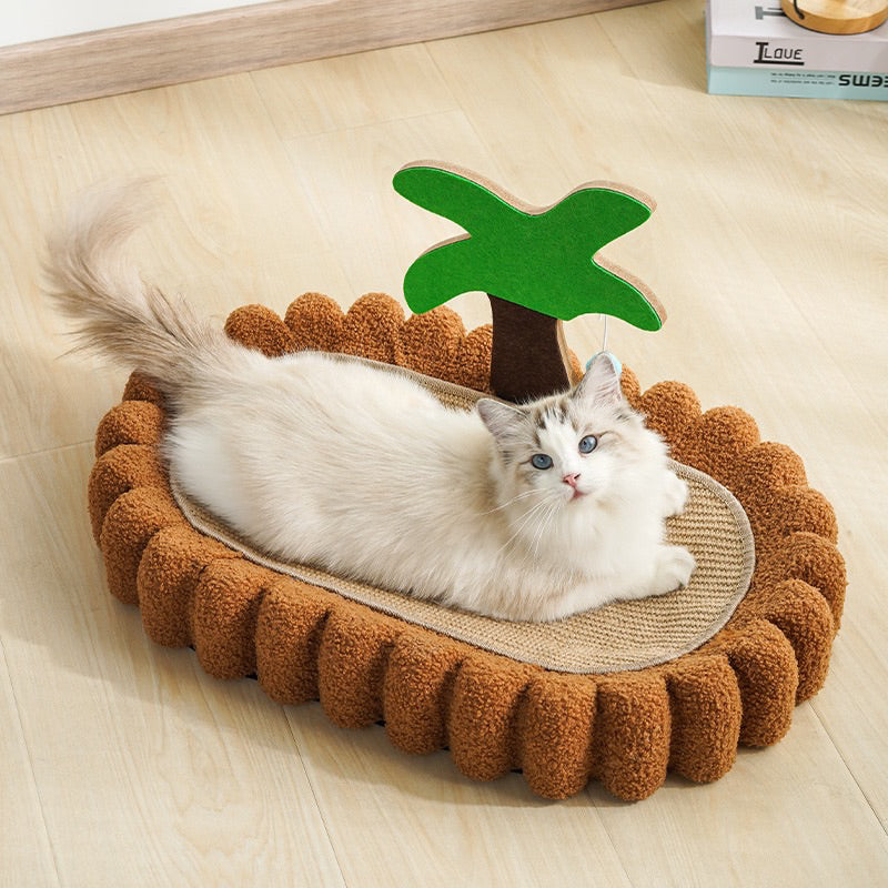 MeowFairy Money Tree Cat Scratcher Bed Scratch Board Sisal Sleeping Pad
