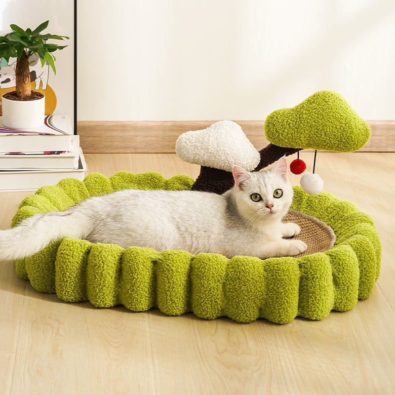 MeowFairy Money Tree Cat Scratcher Bed Scratch Board Sisal Sleeping Pad