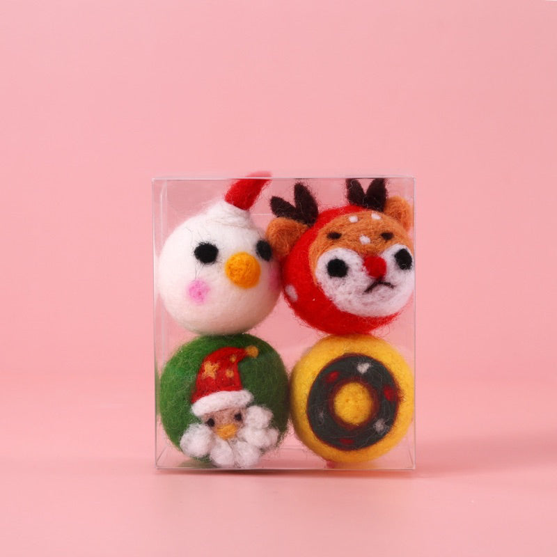 Felt Cat Toy Chaser Ball Pet Christmas Theme