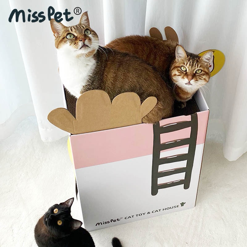 New Arrive Misspet Cafe Double Deck Cactus Coffee House Cat Scratcher House