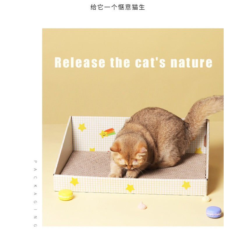 Cat Scratcher Box Scratch Board Bed Sofa Toy Kitten Slop Double Sided