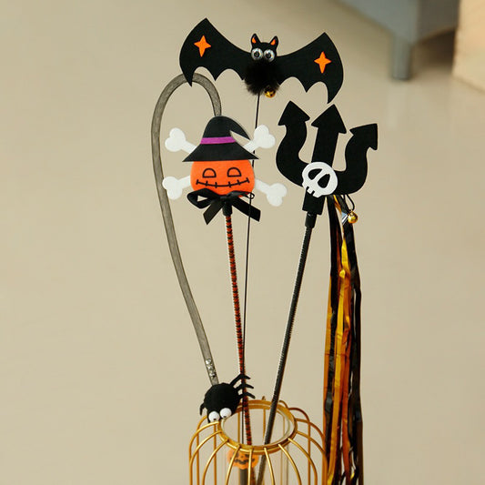 Halloween Cat Teaser Pumpkin Wand Stick Chaser Pet Toy Limited Edition