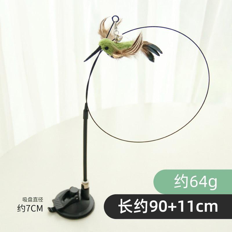 New Cat Teaser Artificial Bird Cat Teaser with Suction Pad