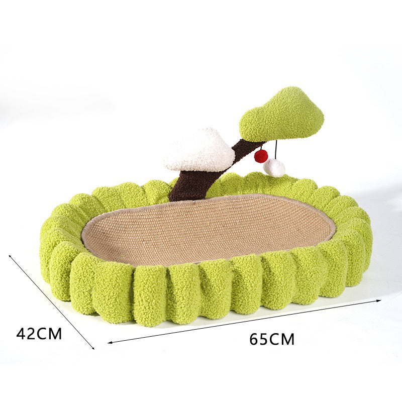 MeowFairy Money Tree Cat Scratcher Bed Scratch Board Sisal Sleeping Pad