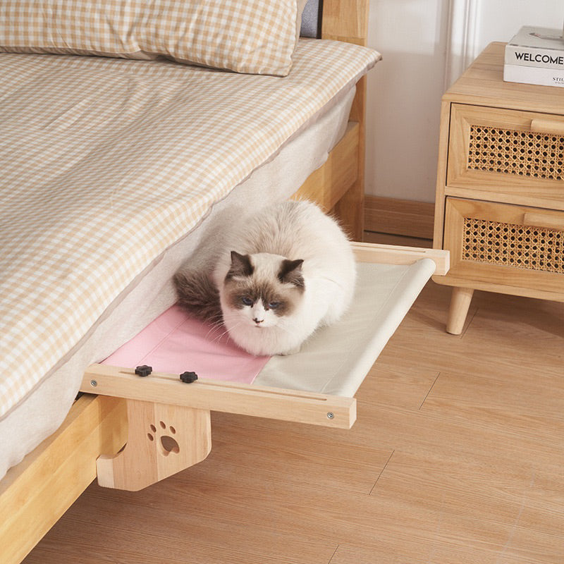 Woonden hammock by bed Cat Bed Resting Chair Solid wood