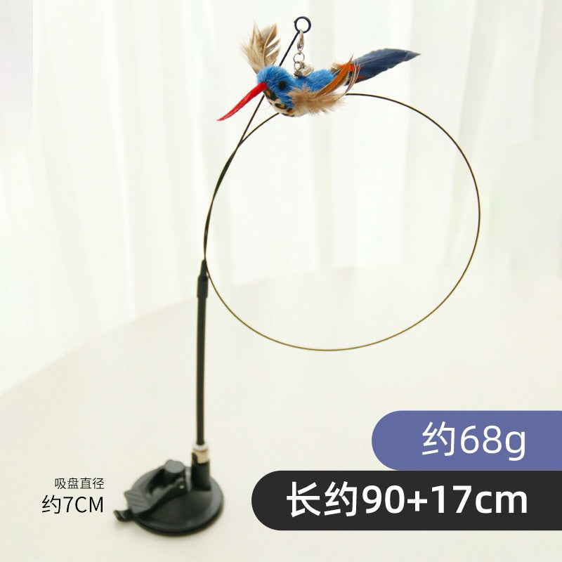 New Cat Teaser Artificial Bird Cat Teaser with Suction Pad