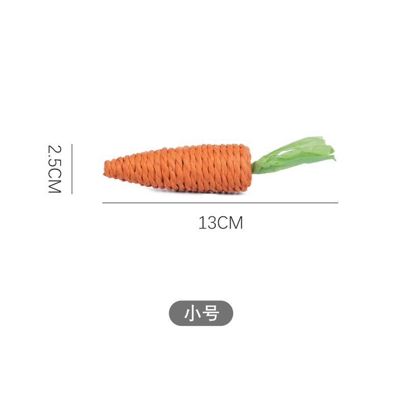 Carrot Cat Bitting Toy Paper Rope Chaser Pet Toy