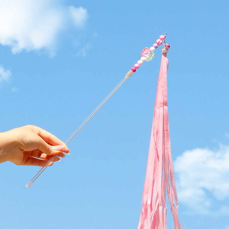 Candy n Fruit Tassel Cat Teaser w Bell Pet Toy Kitten Training Tool