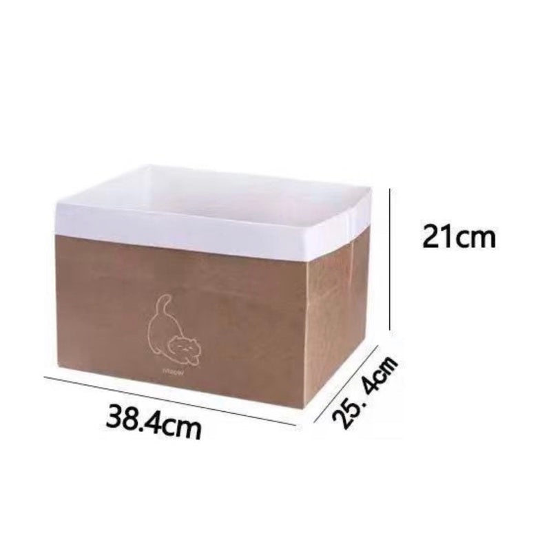 Simple Kraft Paper Bag for Cat with Scratcher Scratch Board Soft Box pet Toy Bed