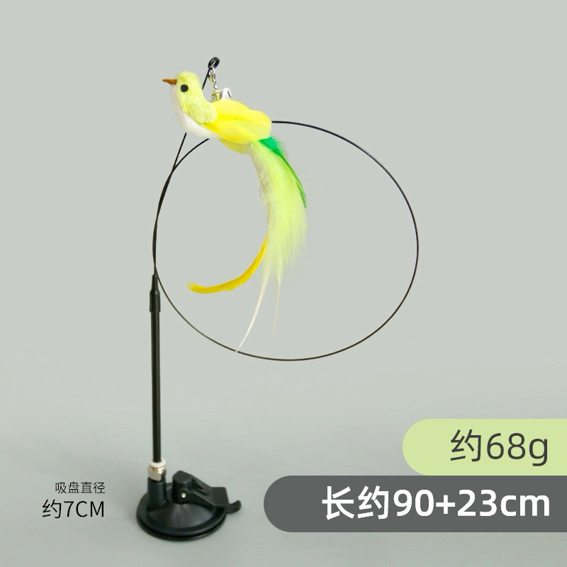 New Cat Teaser Artificial Bird Cat Teaser with Suction Pad