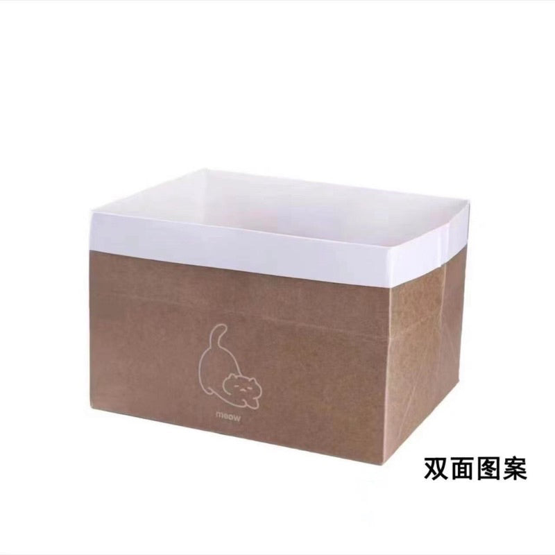 Simple Kraft Paper Bag for Cat with Scratcher Scratch Board Soft Box pet Toy Bed
