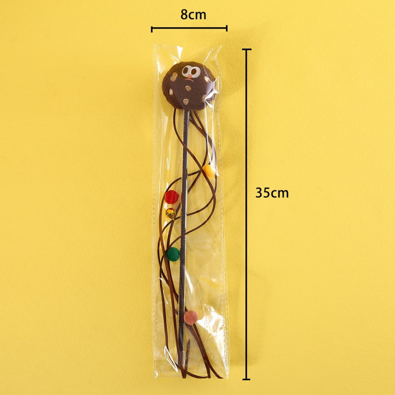 Cheese Cookie Toast Cat Teaser Pet Toy Bitting Chaser Wand Stick