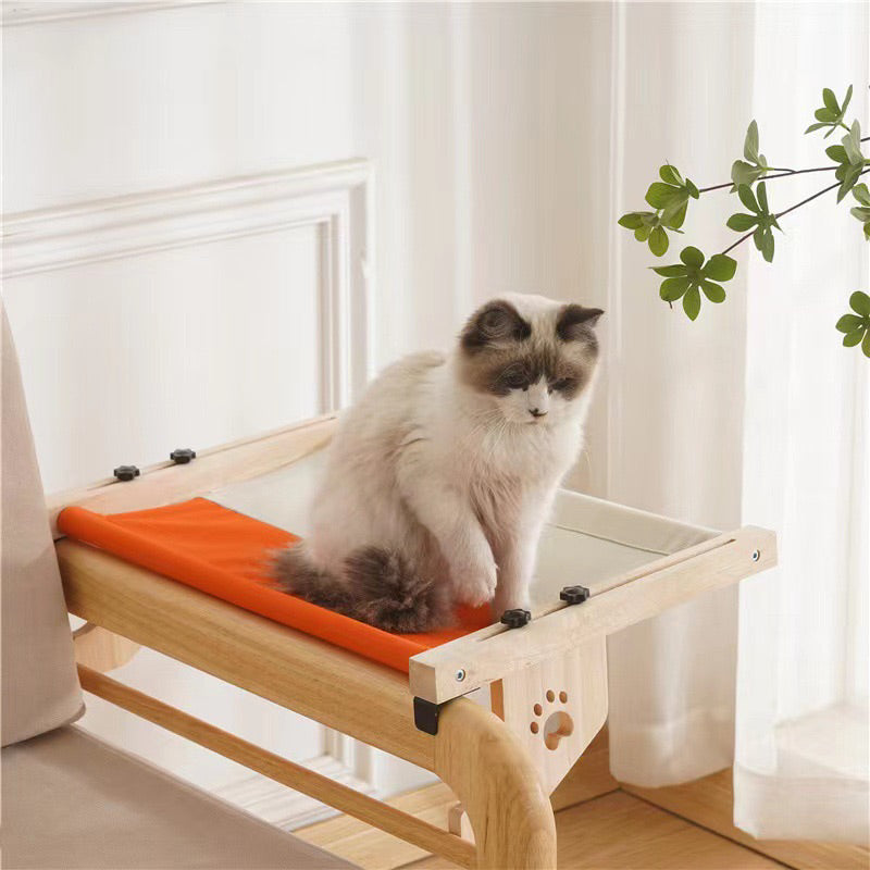 Woonden hammock by bed Cat Bed Resting Chair Solid wood