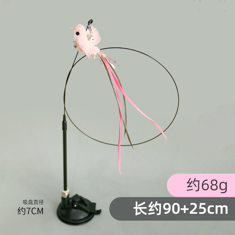 New Cat Teaser Artificial Bird Cat Teaser with Suction Pad