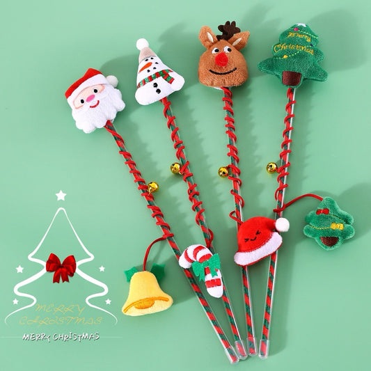 Long String Christmas Cat Teaser Toy Double Toy Wand for Pet