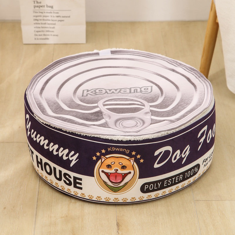 Canned Food Design Pet Bed with Cover Cat Dog Nest Resting Hiding Sleeping Mat Pad House Bed