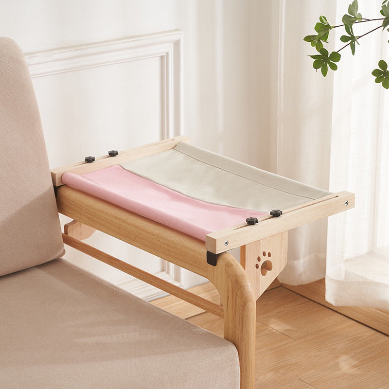 Woonden hammock by bed Cat Bed Resting Chair Solid wood