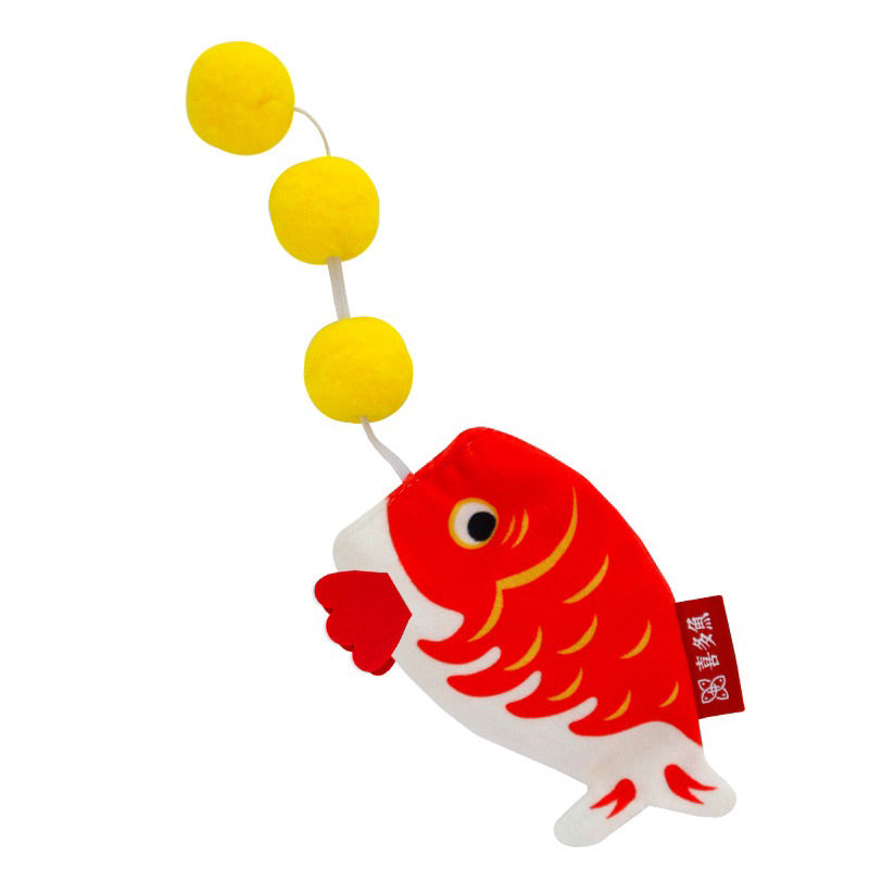 Koi Fish CNY Cat Toy Chaser Snack Feeder Catnip Pet Toy with Ball