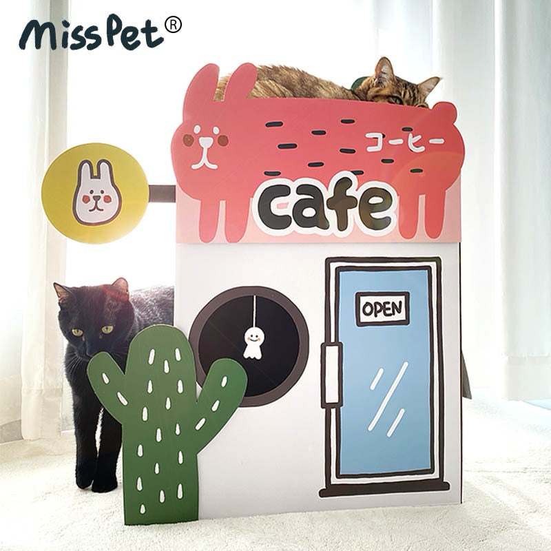 New Arrive Misspet Cafe Double Deck Cactus Coffee House Cat Scratcher House