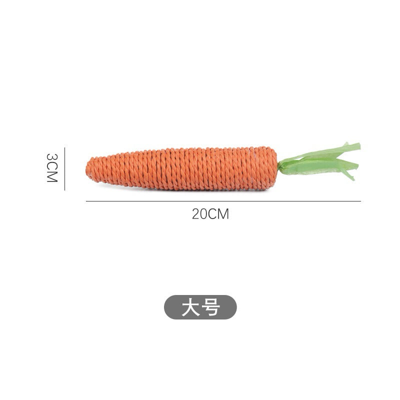 Carrot Cat Bitting Toy Paper Rope Chaser Pet Toy