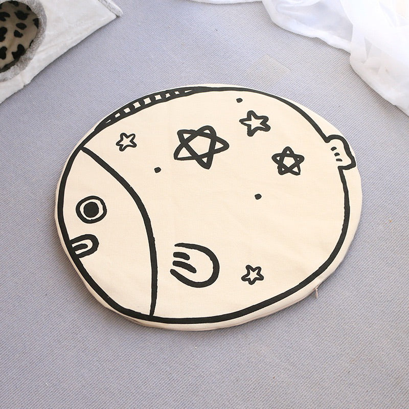 Fish Canvas Pet Sleeping Pad Mat Mattress Cat Dog