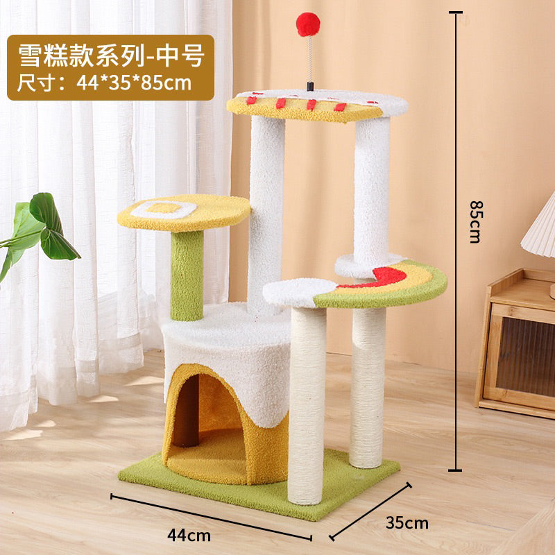 Ice Cream Cat Climbing Tree Climber Condo Scratch Post Scratching Toy