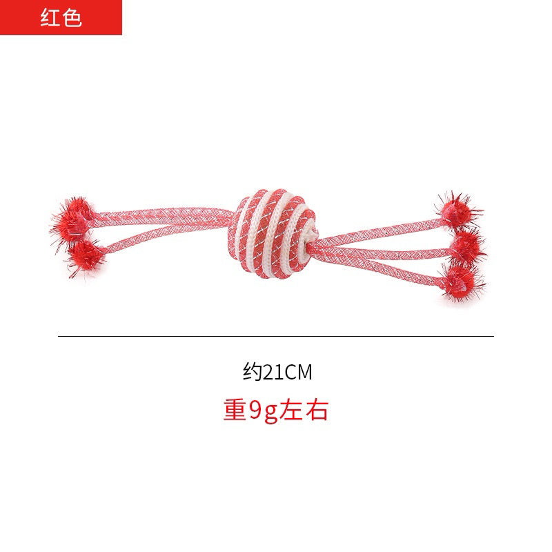 Cat Chaser Ball nylon tube Pet toy Blue Red