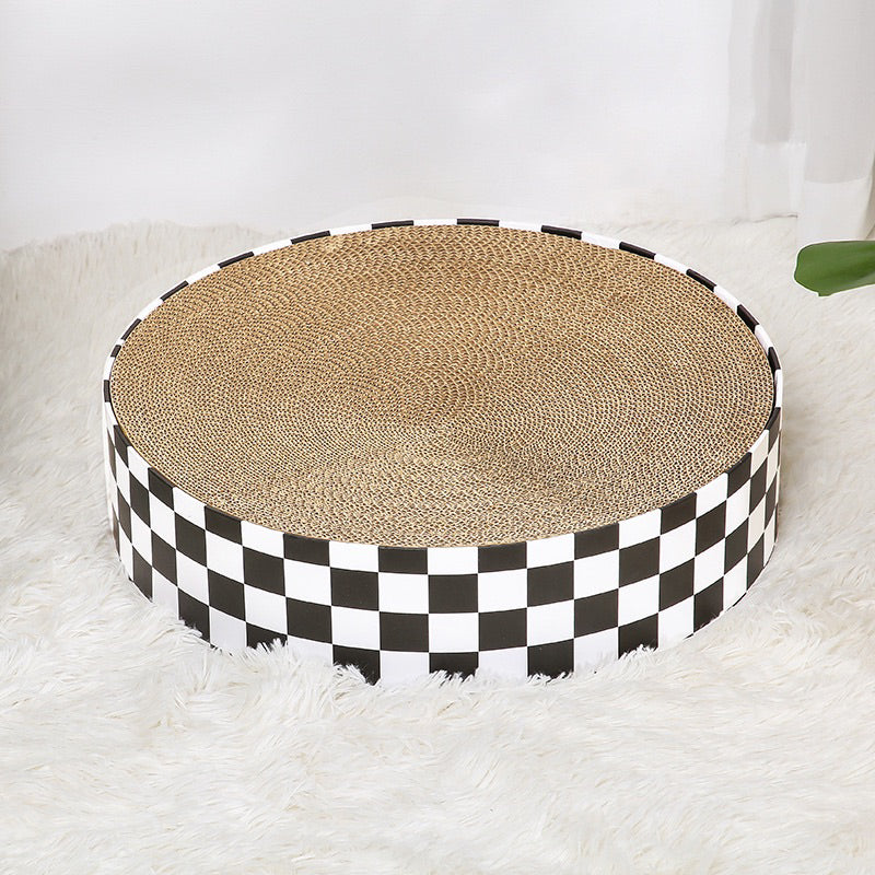 Grid Simple Round Cat Scratcher 37cm Classic Scratch Board Pet Bed Toy