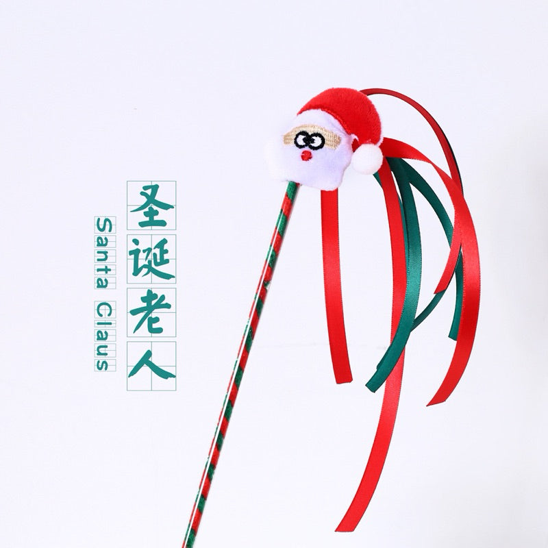 Pawfessor Cat Teaser with Tassels Christmas Wand Stick Chaser