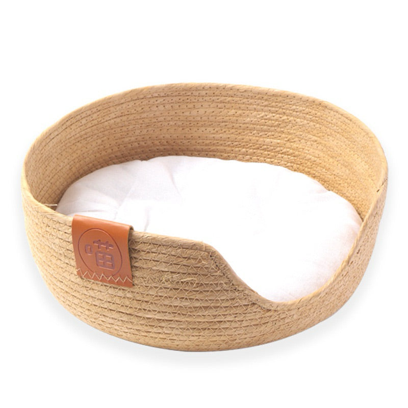 Straw Plaiting Cat Sleeping Bed Cat Resting House Pet