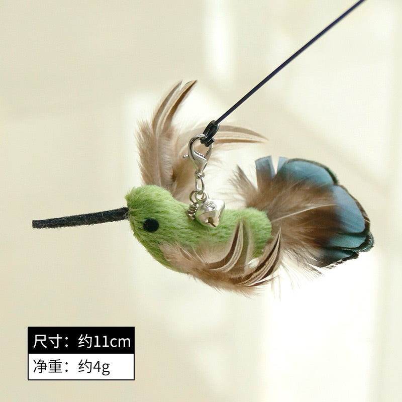 Colorful Bird Cat Teaser Replacement Set Tip Chaser for Kitten