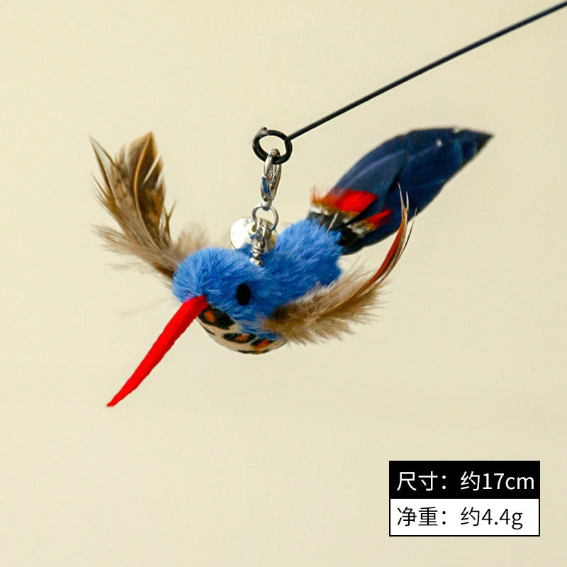 Colorful Bird Cat Teaser Replacement Set Tip Chaser for Kitten